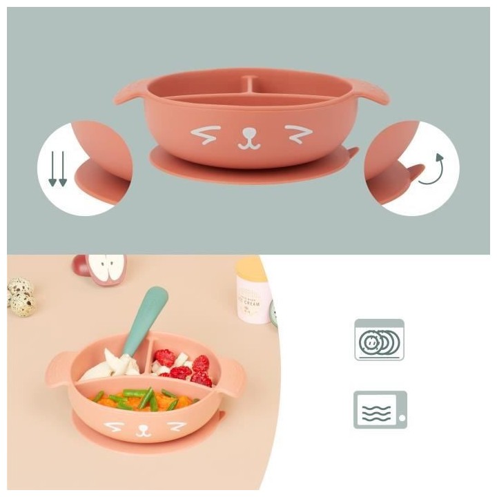 Babymoov Coffret Repas 15-24 m LEARN'ISY, 1 Bol, 1 Tasse, 1 Bavoir, 1