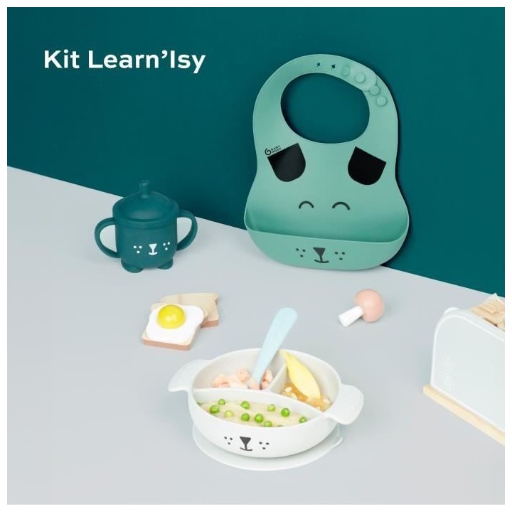 Babymoov Coffret Repas 15-24 m LEARN'ISY, 1 Bol, 1 Tasse, 1 Bavoir, 1