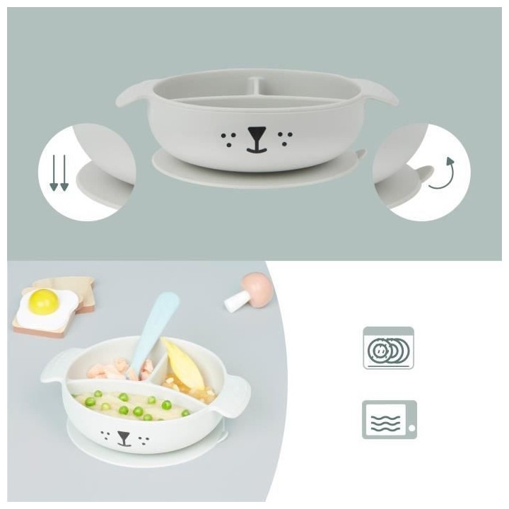 Babymoov Coffret Repas 15-24 m LEARN'ISY, 1 Bol, 1 Tasse, 1 Bavoir, 1