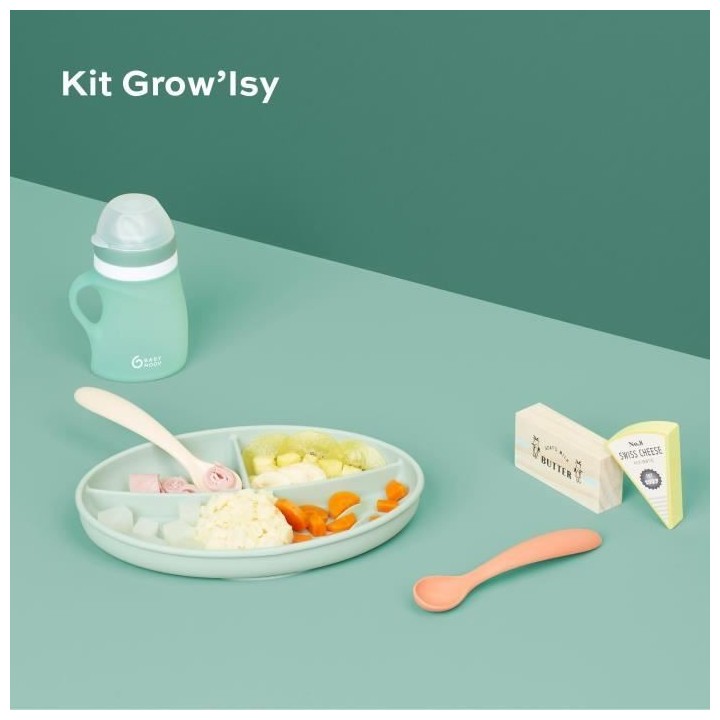 Babymoov Coffret repas GROW'ISY, 24-36 mois, Contient 1 gourde, 2 cuil
