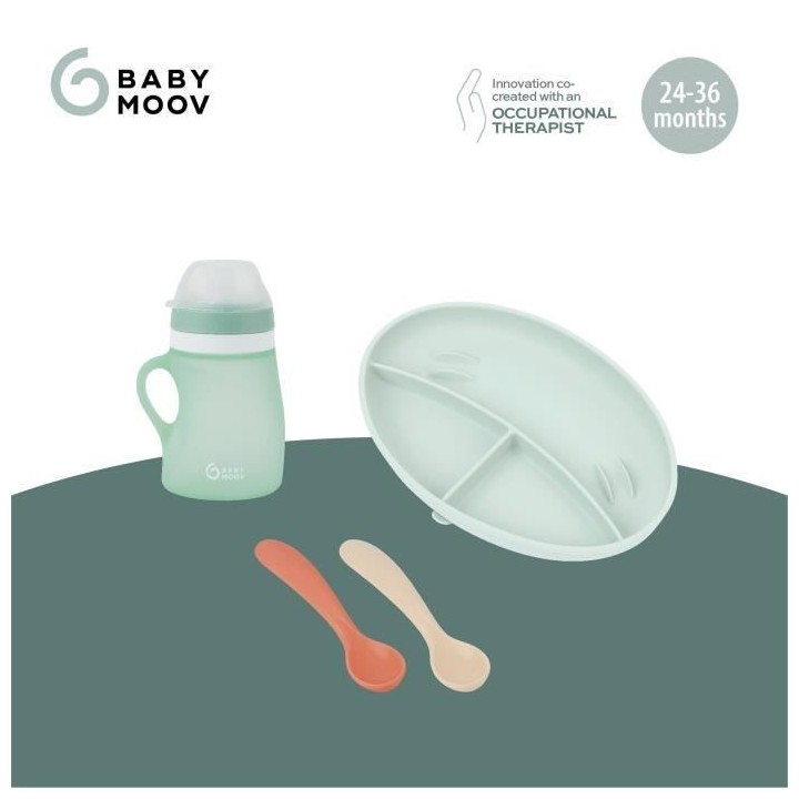 Babymoov Coffret repas GROW'ISY, 24-36 mois, Contient 1 gourde, 2 cuil