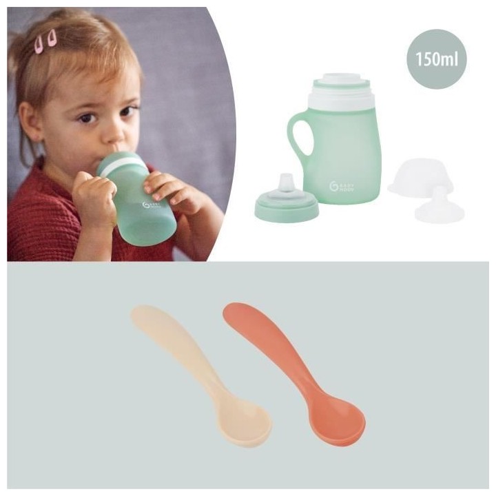 Babymoov Coffret repas GROW'ISY, 24-36 mois, Contient 1 gourde, 2 cuil