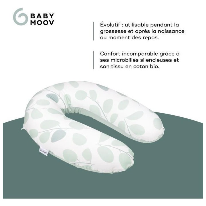 Babymoov Coussin de Maternité doomoo Buddy Leaves Aqua Green