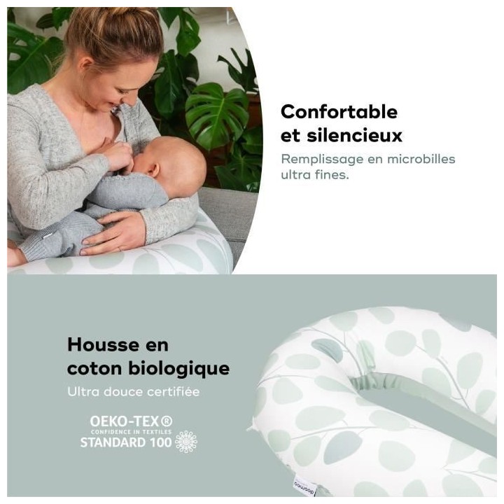 Babymoov Coussin de Maternité doomoo Buddy Leaves Aqua Green
