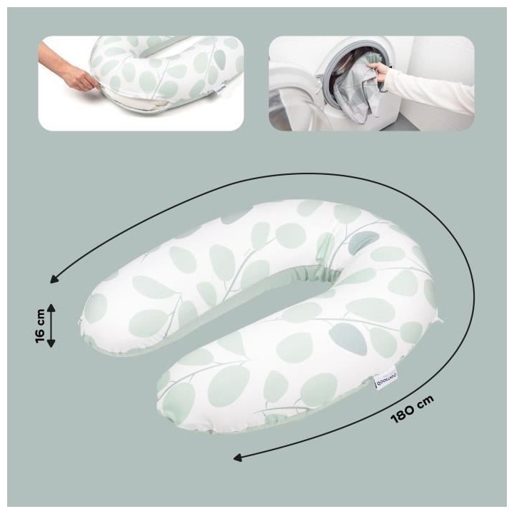 Babymoov Coussin de Maternité doomoo Buddy Leaves Aqua Green
