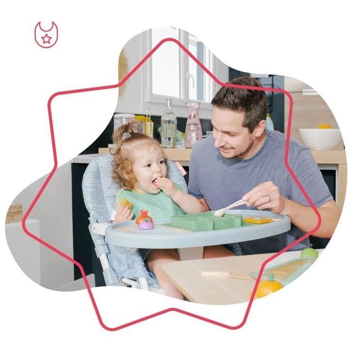 Badabulle Chaise haute pour bébé ultra compacte et légere - Dossier
