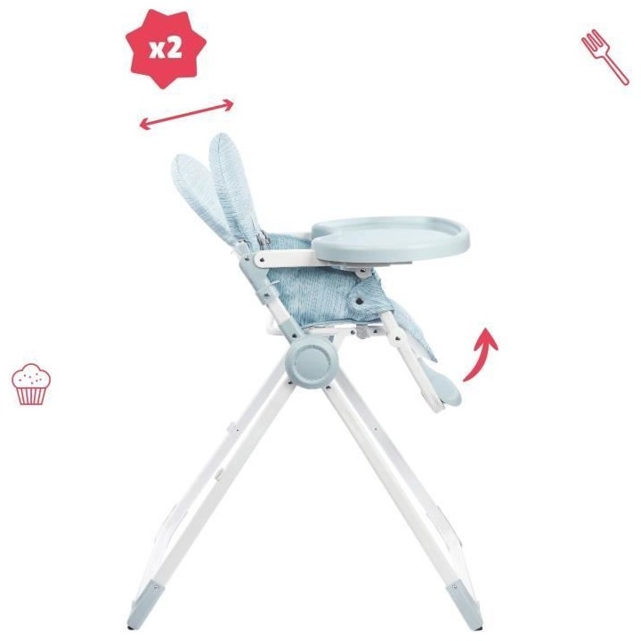 Badabulle Chaise haute pour bébé ultra compacte et légere - Dossier