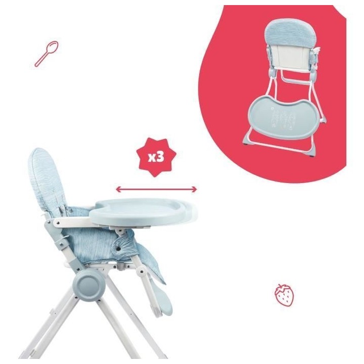 Badabulle Chaise haute pour bébé ultra compacte et légere - Dossier