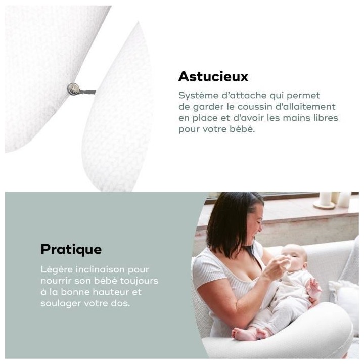 Babymoov B.LOVE Coussin de Maternité & Allaitement avec Remplissage M