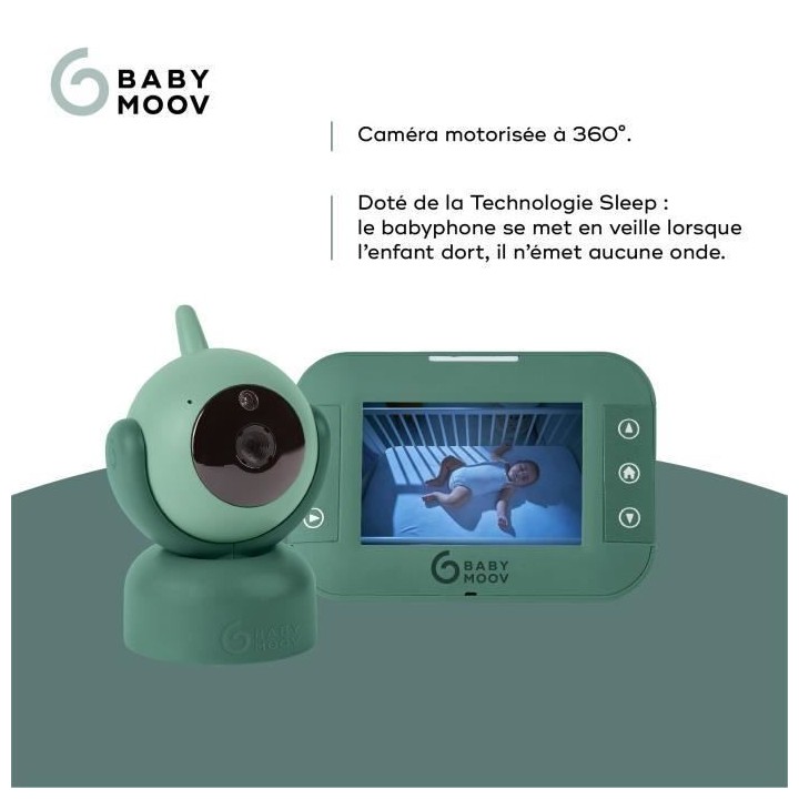 Babymoov Babyphone vidéo YOO Twist - Caméra motorisée avec vue a 36