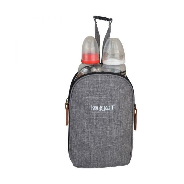 Baby on board- sac a langer - sac titou Gris chiné - 2 compattiments