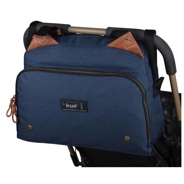 Baby on board-sac a langer -sac titou bleu denim - 2 compartiments 8 p