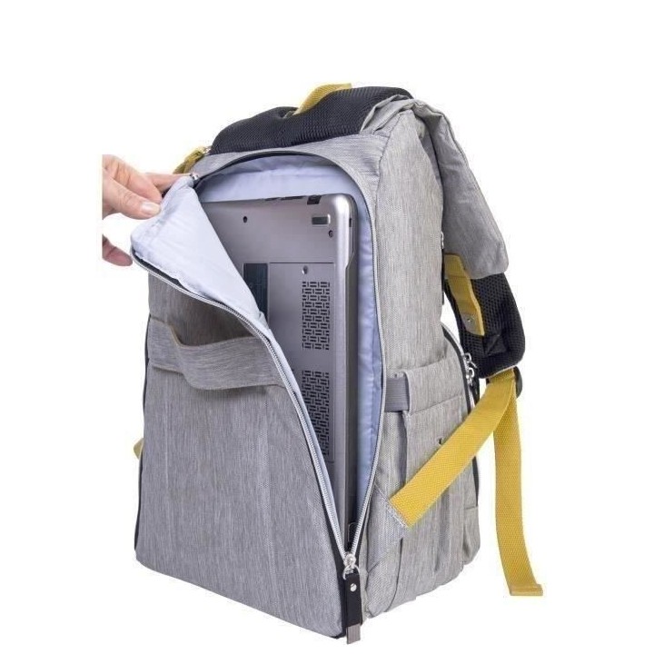 BABY ON BOARD Sac a dos a langer FREESTYLE yellowstone - gris/moutarde