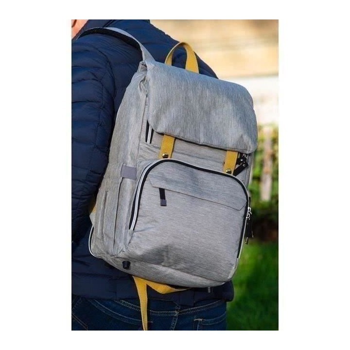 BABY ON BOARD Sac a dos a langer FREESTYLE yellowstone - gris/moutarde