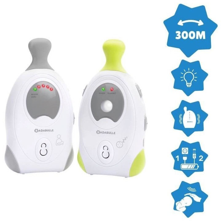 BADABULLE Baby Online 300m+ Babyphone Audio avec Veilleuse