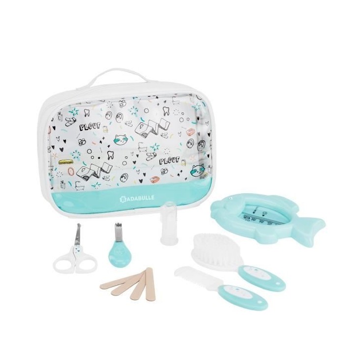 BADABULLE Trousse de soin PLOUF, 7 accessoires pour bébé