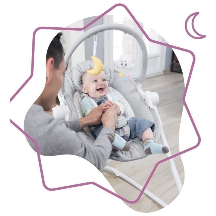 Badabulle Transat en hauteur Compact'Up, Pliage Ultra Compact, Confort