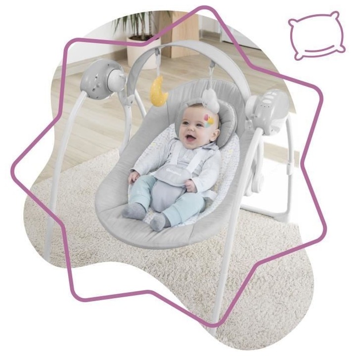 Badabulle Balancelle Electrique Confort - Pliable - Ultra Compact - Ar