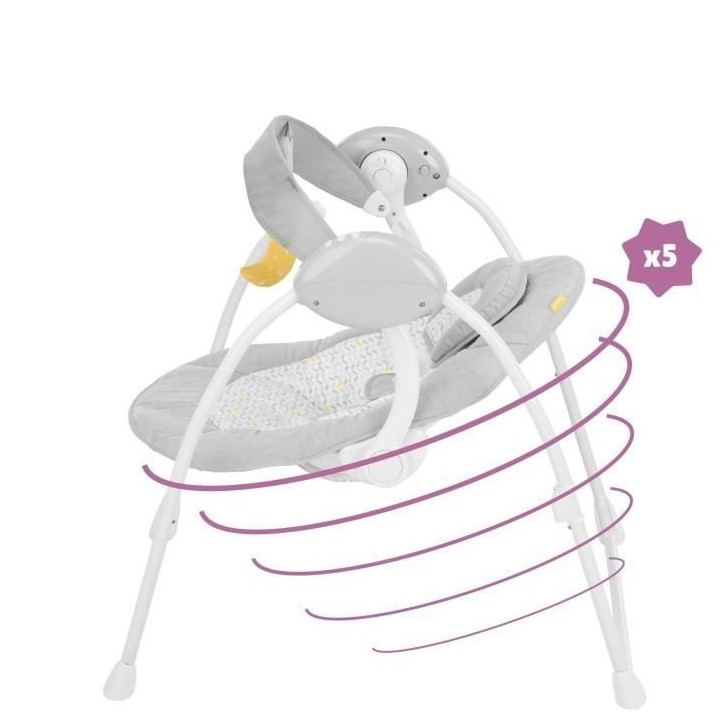 Badabulle Balancelle Electrique Confort - Pliable - Ultra Compact - Ar