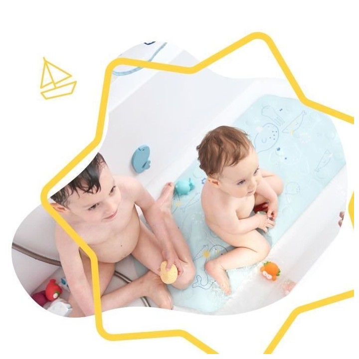 Badabulle Tapis de bain XXL antidérapant avec témoin de température