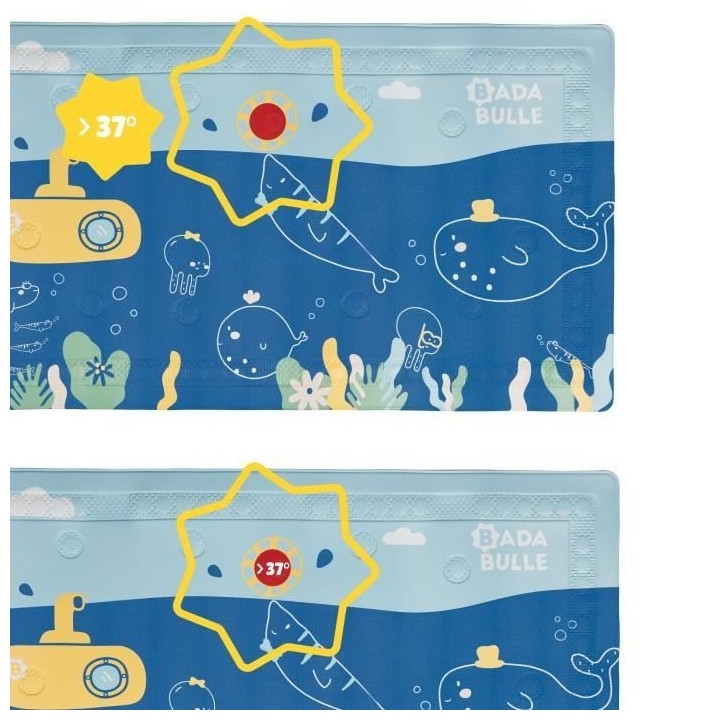 Badabulle Tapis de bain antidérapant avec témoin de température