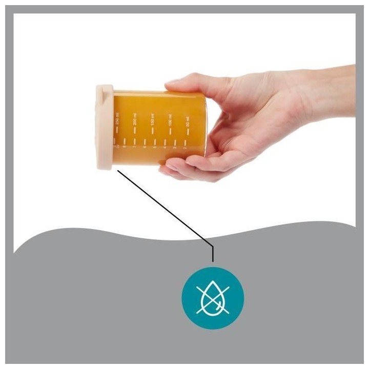 Babymoov ISY BOWLS 6 Pots de conservation en Verre Borosilicate - Grad