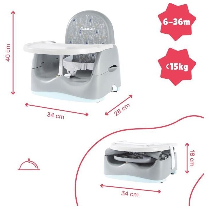 Rehausseur Nomade BADABULLE - Modele : ours - Pliage Compact - Univers