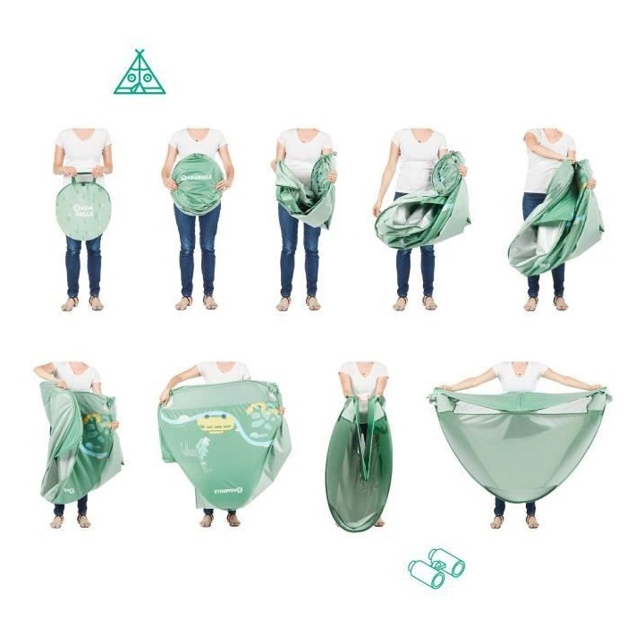 BADABULLE Tente anti-UV bébé, grande tente de plage, haute protectio