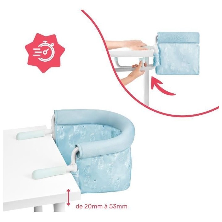 Badabulle Siege de table pour bébé avec Systeme d'attache 4 bras, Pl