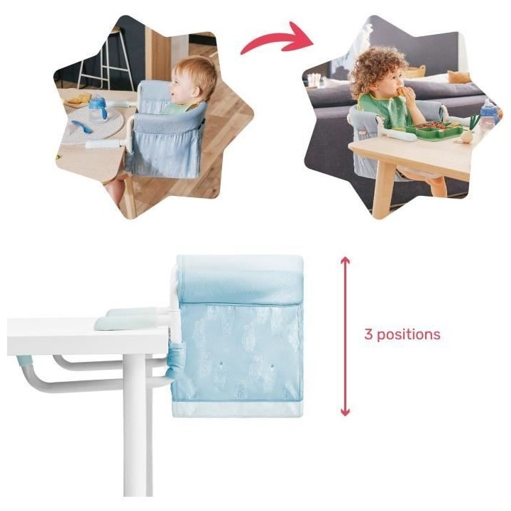 Badabulle Siege de table pour bébé avec Systeme d'attache 4 bras, Pl