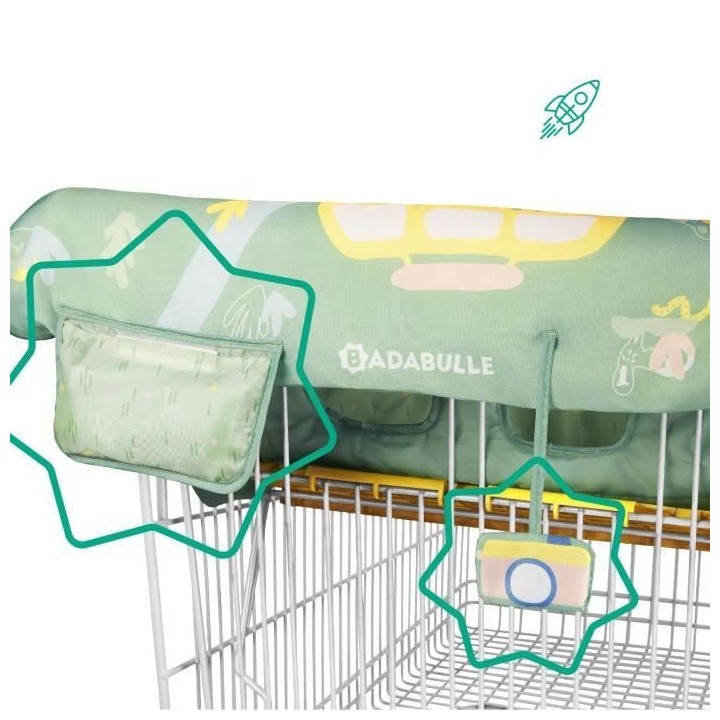 BADABULLE Protege-siege chariot pour enfant, universel, poche de range