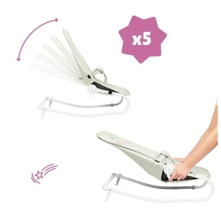 Transat pliable et ultra compact BADABULLE, arche de jeux, lichen / ve