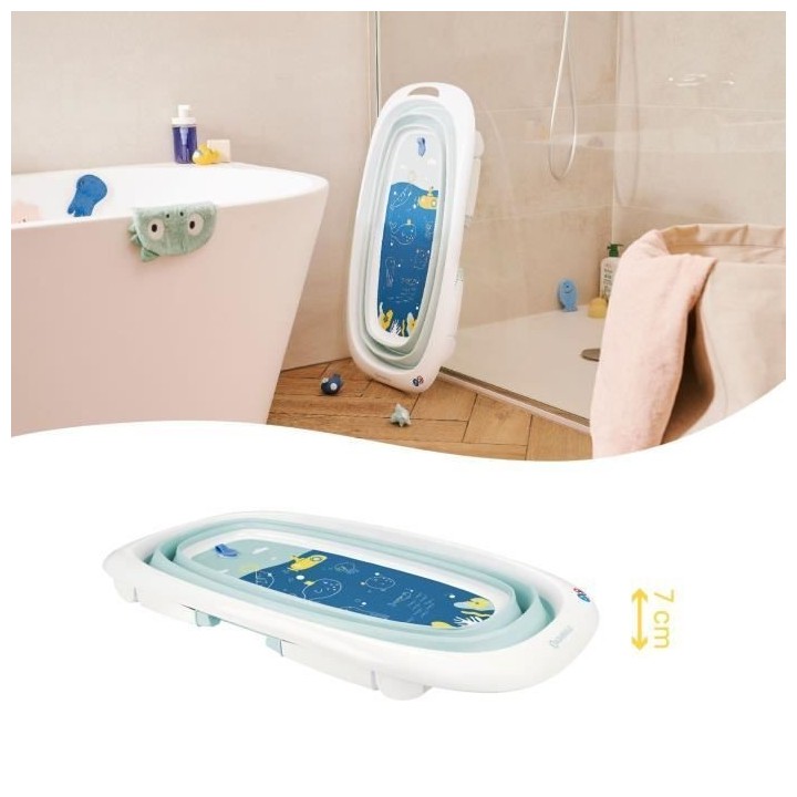 BADABULLE Baignoire pliable, 35L, super compact, bouchon de vidange t