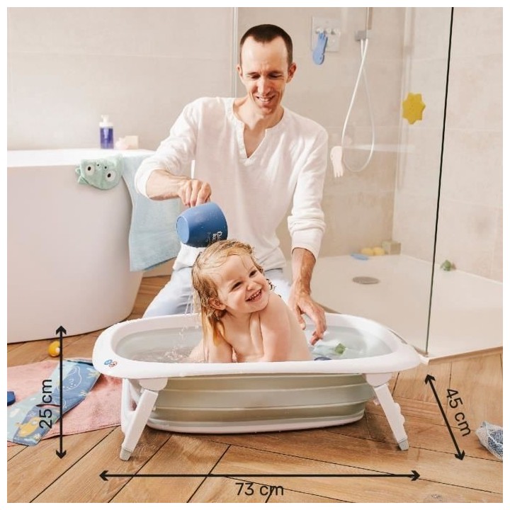 BADABULLE Baignoire pliable, 35L, super compact, bouchon de vidange t
