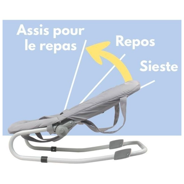 Transat balancelle BAMBISOL - Barre de jeux - Dossier inclinable 3 pos
