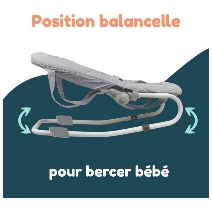 Transat balancelle BAMBISOL - Barre de jeux - Dossier inclinable 3 pos