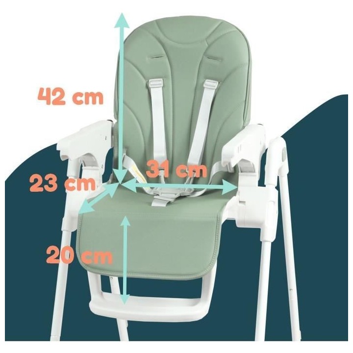 Chaise haute - LOOPING - CH100VT - Multipositions