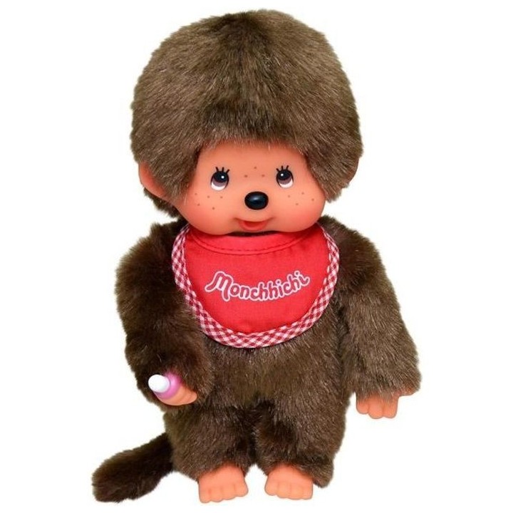 Monchhichi Garçon Bavoir Rouge 20 cm