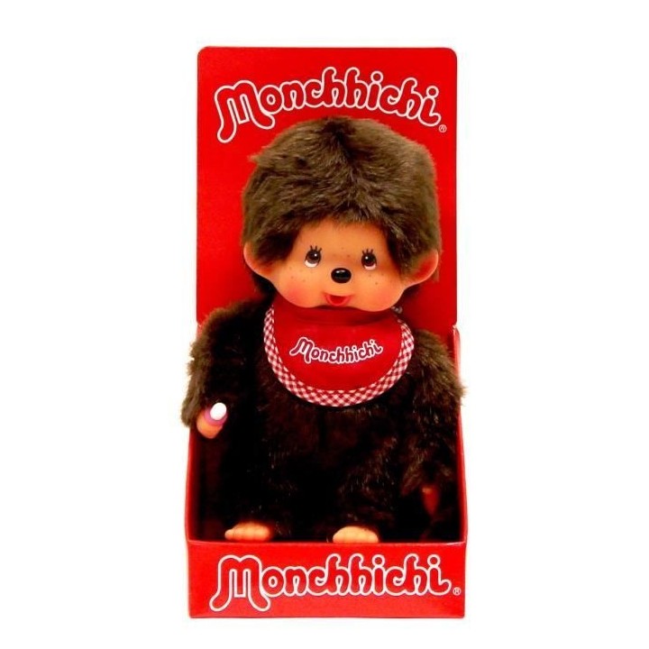 Monchhichi Garçon Bavoir Rouge 20 cm
