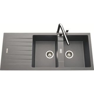 EWI Evier cuisine a encastrer 2 bacs + 1 égouttoir Hola - Granit - 11