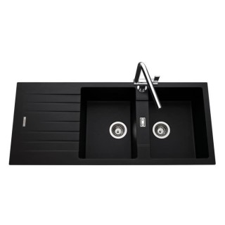 EWI Evier cuisine a encastrer 2 bacs + 1 égouttoir Hola - Granit - 11