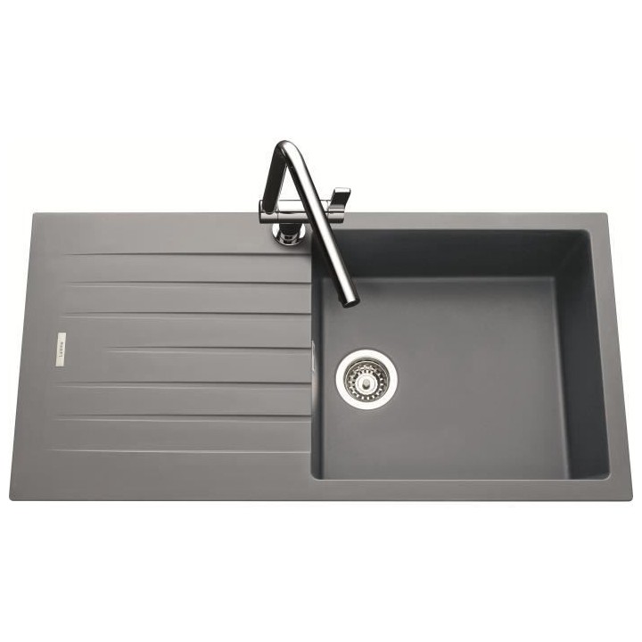 EWI Evier cuisine a encastrer 1 grand bac + 1 égouttoir Hola - Granit