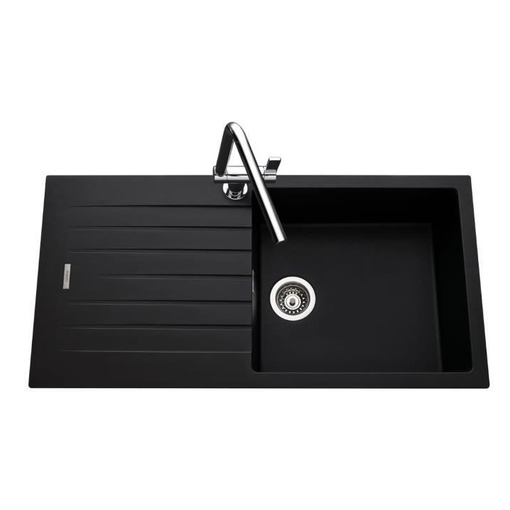 EWI Evier cuisine a encastrer 1 grand bac + 1 égouttoir Hola - Granit