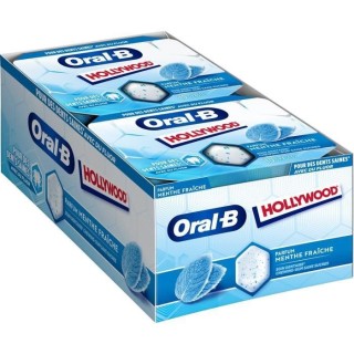 HOLLYWOOD ORAL B Chewing gum sans sucres Menthe Forte - Lot de 12 x 17