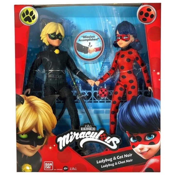 Pack de 2 Poupées mannequin 26 cm Miraculous Ladybug - Revivez les av