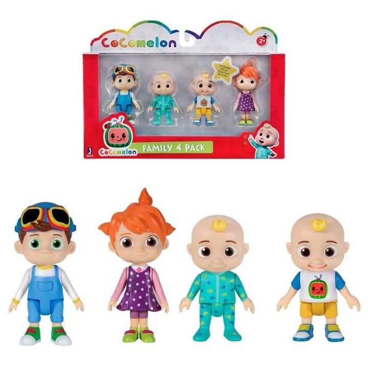 Pack 4 figurines CoComelon - JJ, TomTom et YoYo - Bandai