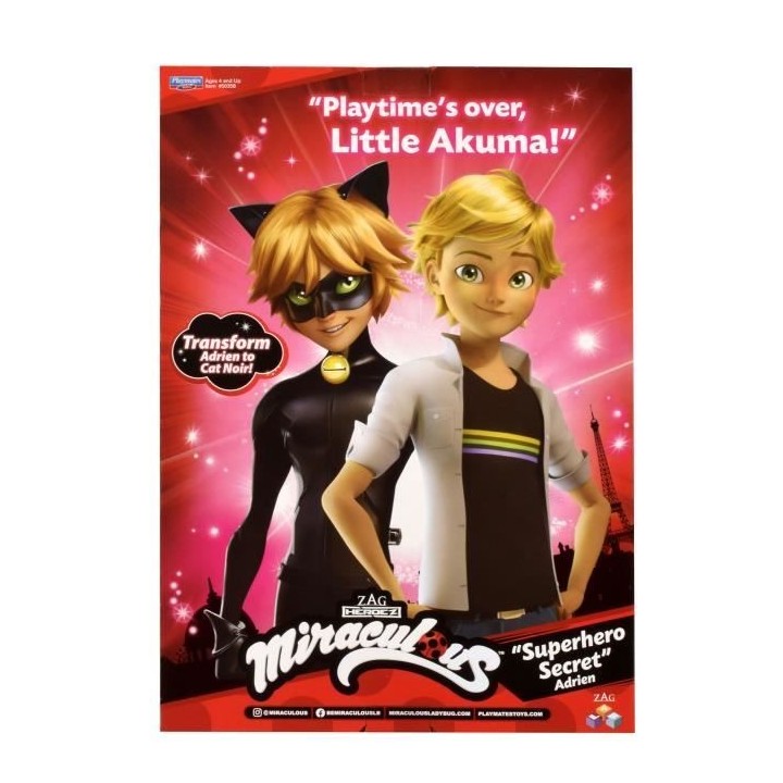 Poupée BANDAI - Miraculous Adrien et ses 2 tenues - 26 cm