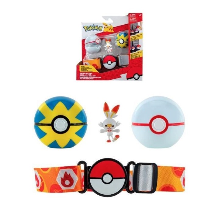 Ceinture Clip 'N' Go BANDAI - Pokémon - Flambino - 1 Quick Ball, 1 Pr
