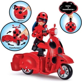 Scooter Miraculous Switch'n go + poupée articulée Ladybug Lucky Char