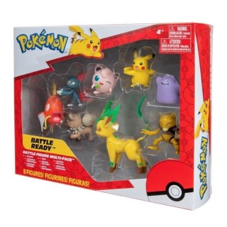 8 figurines BANDAI - Pokémon - Pikachu, Rondoudou, Rocabot, Abra, Far